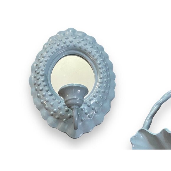 Vintage Burwood Wall Pocket Decor Set MCM Basket Sconces & Mirror - Picture 2 of 7